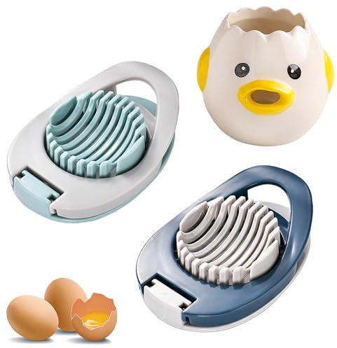 3 Pezzi Separatore Uova & Taglia Uovo, Albume d'Uovo Separare i Tuorli Rompi Guscio Uova Tagliauova Multiuso, Strumento Separatore per Cracker Taglierina per Uova Utensili da Cucina