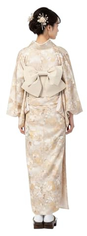 Cintura tradizionale giapponese da donna Kimono Obi con fiocco pre-legato per Yukata Robe Color Block Sash Cintura Cinch, Colore 10-beige, Etichettalia unica