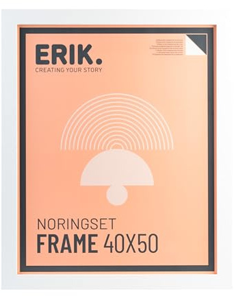 Grupo Erik Cornice 40x50 cm Bianca - Portafoto da Parete in MDF Effetto Legno per Poster, Quadri, Puzzle o Foto | Cornice da Parete con Accessori per Appendere Inclusi e Packaging Protettivo