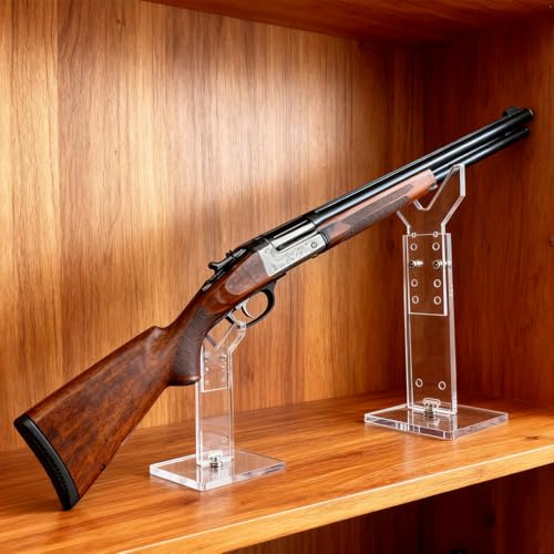 JUTSTJUKO Acrylic Display Rack Adjustable Pistol Stand, Transparent Holder for Hand Guns, Portable Gun Rack for Safe Storage, Holder Accessories (1 Pack Clear)