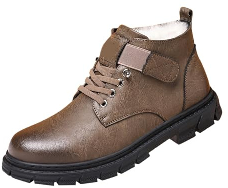 Generisch Botas de invierno para hombre, cálidas, botas de nieve, botas de senderismo, forradas con forro polar y engrosadas, suela de goma antideslizante, resistente a la abrasión, botas altas para