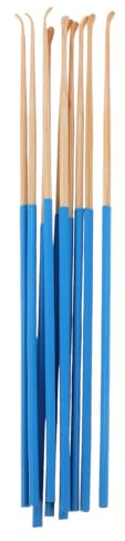 DIYEAH Lot de 10 Set de Outils de Nettoyage des Oreilles en Bambou avec Manche Antidérapant, 2,3 Mm, Ensemble Professionnel pour Élimination du Cérumen, Usage Maison et Voyage, Soins