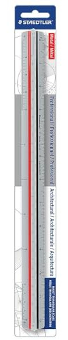 STAEDTLER Professional Triangular Scale Ruler - 12in Metal Architectural Scale with High-Contrast Etched Markings, 6 Imperial Scales for Drafting & Blueprint Reading