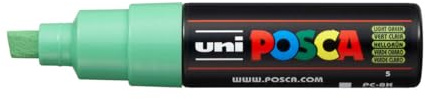 Uni Posca Marker PC-8K Paint Glass Pen Broad Chisel Tip 8.00mm Light Green