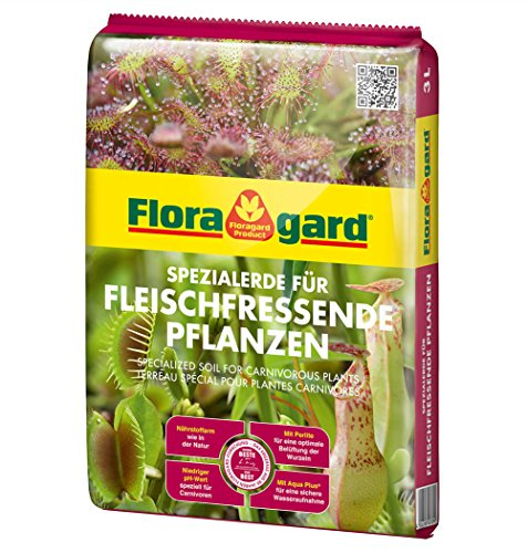 Terre spéciale Floragard pour plantes carnivores - 3 L - Spéciale pour rempotage - Pour Drosera, Dionée attrape-mouche et autres plantes carnivores exigeantes