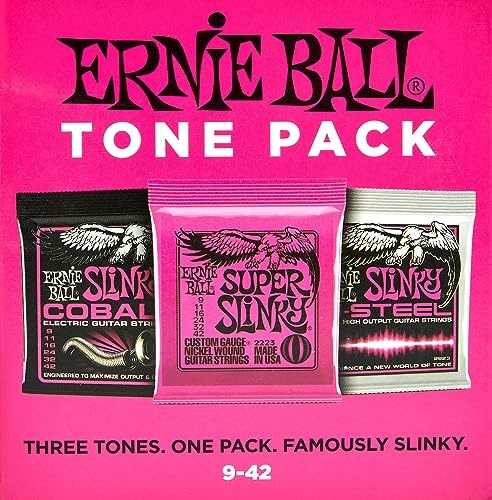 Ernie Ball Super Slinky E-Gitarrensaiten, Ton-Paket, Stärke 9–42