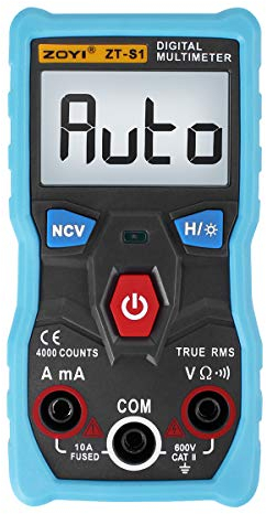 Multímetro digital, multímetro digital RMS real con pantalla LCD retroiluminada de 4000 puntos,rango automático,engranaje de identificación automático,antiquemadura,mantenimiento de datos NCV