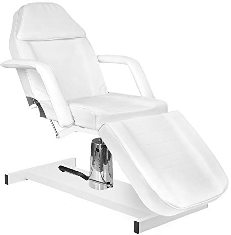 Activeshop Hydraulische Kosmetikliege Basic 210 Weiss bis 150 kg belastbar Premium-PU-Leder