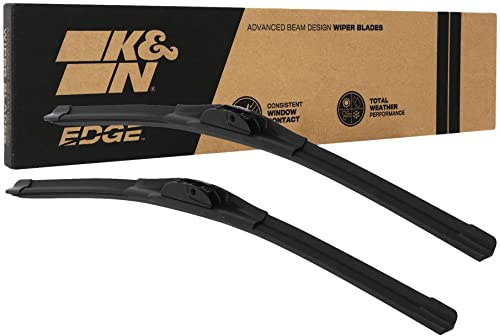 K&N EDGE Wiper Blades: All Weather Performance, Superior Windshield Contact, Streak-Free Wipe Technology: 22 (Pack of 2)