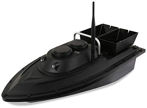 SHZICMY Barco alimentador Inteligente RC, Barco cebador con Echolot y Distancia GPS con Cruise con batería de 5200 mAh, 2 Compartimentos Independientes para Cebo, luz Nocturna