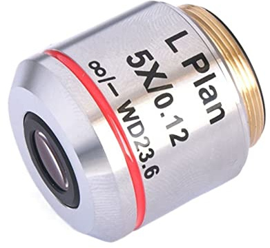 Microscope Kit Metallurgical Microscope Long Working Distance Objective Lens 5X, 10X, 20X, 50X 100x Microscope Lens Adapters (Color : 5X)