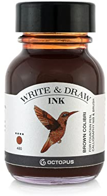 Colibri Octopus Write and Draw Ink - Brown, Waterproof, Non-fading, 50 ml