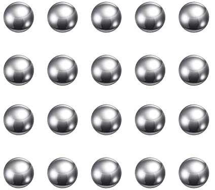 TOP-VIGOR 20Pcs 6mm Bearing Balls, Solid 304 Stainless Steel Ball G100 Precision Balls for Industrial Accessories, Bicycle Wheel, Skateboard Bearings
