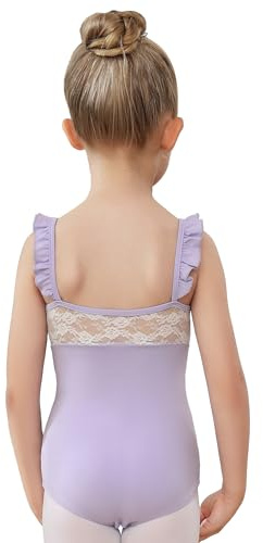 AOQUNFS Body Danza Bambina Senza Manica Schiena in Pizzo Body da Balletto Danza Ginnastica Classica Leotards per Ragazze, BT-05