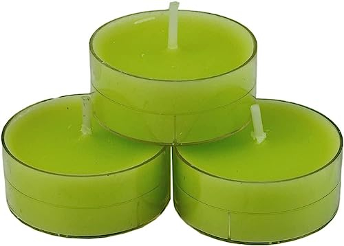 nk Candles 20 dänische Teelichter farbig durchgefärbt ohne Duft (limette-hellgrün)