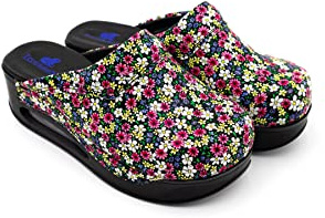 Terlik Sabo Air ST192 MAX Zuecos de Cuero Mules Zapatillas Zapatos Sabot, Mujer, Flor Purpura, EU 38