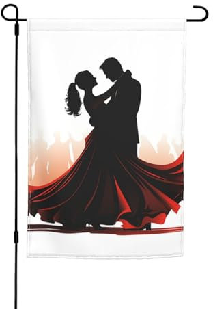 Drapeaux de jardin de 30,5 x 45,7 cm - Drapeau de jardin d'hiver double face pour salle de bal - Drapeau décoratif pour salle de bal, danse, jardin, cour, drapeau vertical pour toutes les saisons