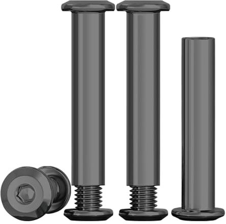 Drenky Tornillos de conexión M6, 10 unidades, M6 x 40 mm, acero inoxidable A2 V2A, tuerca de manguera, negro para muebles, armarios, bret (10 tornillos para muebles, 10 tuercas de manguera)