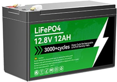 TGHY LiFePO4-batteri 12V 6AH 12AH 18AH 24AH 30AH Backup-litiumbatteri 12V Ersättningsbatteri för nödströmlagring/Reservbatteri för husbil/släp,12v 12ah