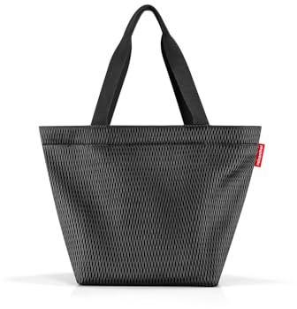 reisenthel shopper M in mesh black – Geräumige Shopping Bag und edle Handtasche in einem – Aus wasserabweisendem Material