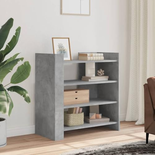 WRJENFSC Sideboard Betongrau 73,5x35x75 cm aus strapazierfähigem Holzwerkstoff Modernes Lowboard mit viel Stauraum und zeitlosem Design für Wohnzimmer Flur Küche Esszimmer