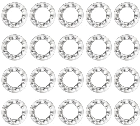 QUARKZMAN M4 100Pcs Rondelles À Dents Internes, 304 Rondelles Étoiles Anti-Dévissage En Acier Inoxydable Serrage Rapide Écrou Anti-Rotation Attache, Argenté
