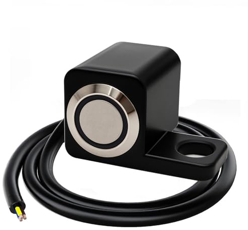 Gebildet Momentaneo LED Blu 12-24V/5A Motociclo ATV Interruttore a Pulsante IP67 Impermeabile Faro Pericolo Freno Nebbia ACCESO/SPENTO Interruttori (Sinistra L)