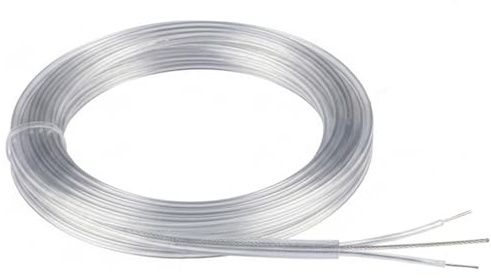 Transparentes 2-adriges Lampenkabel mit Stahldraht – 0, 75 mm² durchsichtiges Elektrokabel für Hängelampen, 2-adriges Kabel für DIY-Beleuchtungsprojekte, m langes LED-Verlängerungskabel