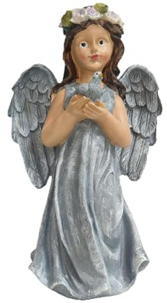 KiBcsLic Statua di Angelo, Decorazione Da Tavolo, Scultura in Resina, Figura per Soggiorno