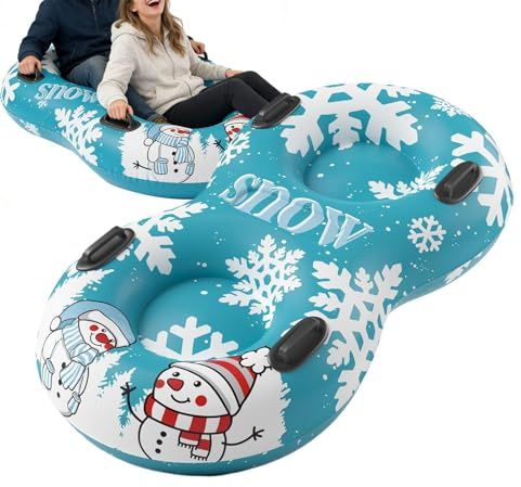 Tubo Da Neve | Slittino Gonfiabile Resistente A 2 Posti | Grandi Tubi da Neve - per Bambini Ragazzi Adolescenti Adulti e Famiglia