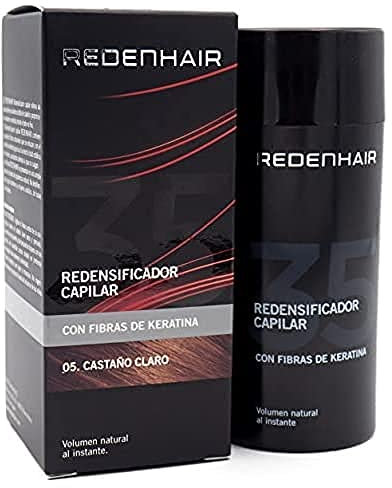 REDENHAIR - Haarwuchsmittel - Haarfasern - Keratin-Haar-Mikrofasern - Verblasst nicht - Resistent gegen Regen, Wind und Schweiß - Alopecia Solution - Hellbraunes Haar - 23 gr.