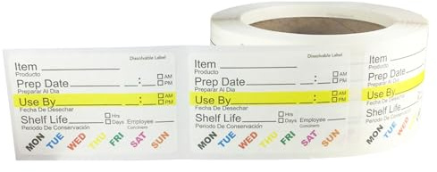 InStockLabels Dissolvable Food Labels - 2” x 3” (500 Labels) - Rotation Food Stickers for Kitchen & Restaurant Supplies - Ideal for Jar, Containers and Freezer Storage, Kitchen Stickers