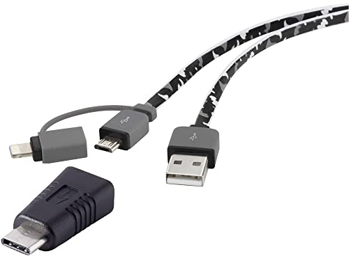 Renkforce USB-Kabel USB 2.0 USB-A Stecker, USB-C® Stecker, USB-Micro-B Stecker, Apple Lightning Ste