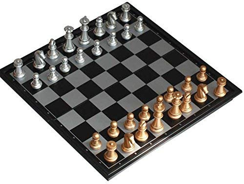 Xrten Scacchi Magnetici da Viaggio,Giochi portatile Scacchi,Gioco da Tavolo Giochi Dama Scatola in Plastica per Adulti Bambini