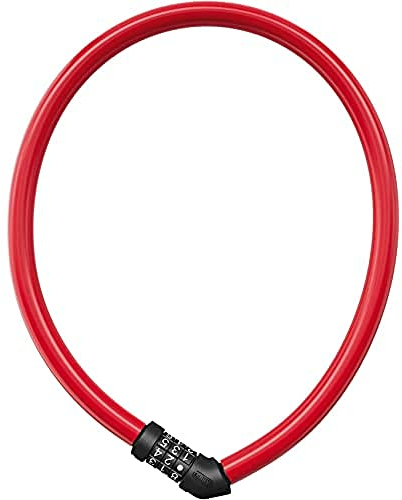 ABUS Cerradura de cable 4408C - cerradura de combinación - cable de acero de 65 cm de longitud con revestimiento de plástico - nivel de seguridad 2