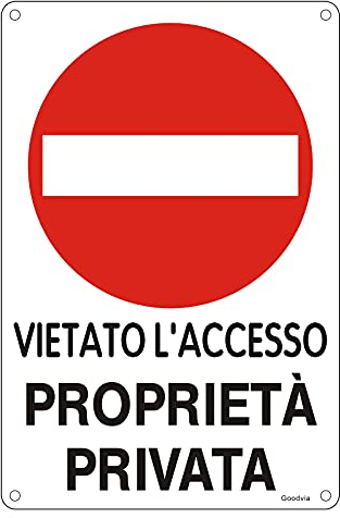 Goodvia Cartello Proprieta Privata Metallo 20x30cm, Vietato Accesso, Riflettente, in Alluminio, Impermeabile e Resistente ai Raggi UV