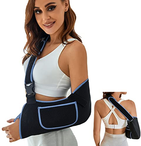VISKONDA Arm Sling Shoulder Immobilizer - Rotator Cuff Support Brace - Comfortable Medical Sling for Shoulder Injury,Left and Right Arm,Men and Women,for Broken,Dislocated,Fracture,Strain (Small)