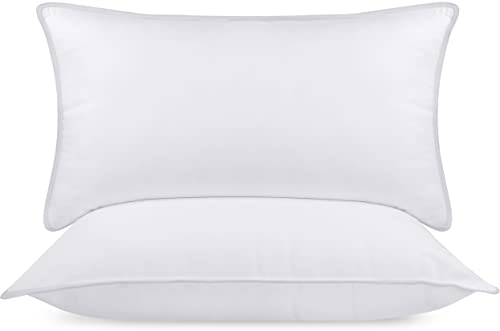 Utopia Bedding KopfKissen (2er Set), 40 x 80 cm Schlafkissen, Atmungsaktiv et Weich Kissen (Weiß)