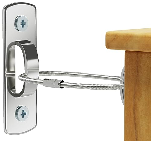 Möbelanker (6 Stück), Babysicherung, kippsicher, Metall-Baby-Möbelgurte, 180 kg Spannung, erdbebensichere Metallgurte