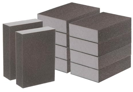 HARFINGTON 10pcs Superfine Sanding Sponge Blocks 500-600 Grit Foam Sanding Block for Polishing Kitchen Metal Wood Drywall, 100x70x25mm