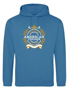 AMERICAN COLLEGE USA Tröja tröja med tryck varma kläder unisex barn pojkar och flickor casual modell ACSCW5 indigo 16 år, Indigo, 16 �r