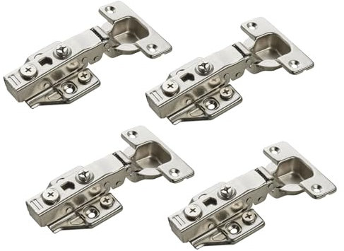 SOTECH 4 Stück SOFT-CLOSE Topfbänder 110° Eckanschlag T48 mit Schnellmontage-KLIP Topfscharniere inkl. Montageplatten mit Exzenterverstellung Topfband mit 3D Verstellung