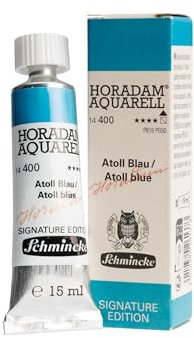 Schmincke – HORADAM® AQUARELL, limitierter Sonderfarbton Atollblau, feinste Künstler-Aquarellfarben, 15 ml Tube, 14 400 006, Signature Edition 2025