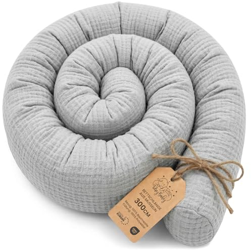 Kroppskudde Side Sleeper säng orm 300 cm Långkudde Rullkudde Sovkudde Nackrulle Sängkudde Mjuk Ergonomisk Tvättbart Överdrag Andningsbar Oeko-Tex Grå Musselin