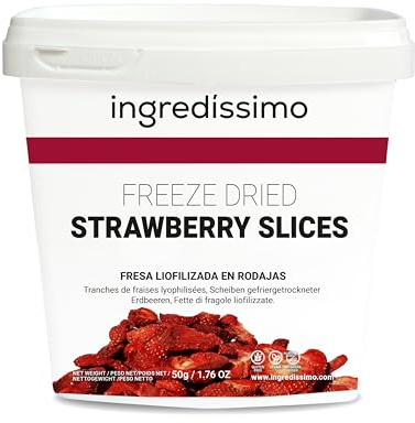 Ingredíssimo - Fresa Liofilizada Rodajas 50g (5-7mm) | 100% Fruta | Crujiente/Melosa | Vegana, Sin Azúcar Añadido (148 caracteres)
