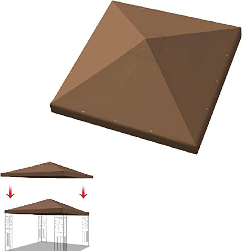 Pavillon-Abdeckung für Pavillon, 3 x 3 m, verbesserter UV-Schutz, einstöckig, Terrassen-Sonnenschutz, wetterbeständig, nur Abdeckung