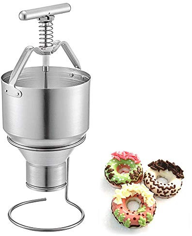 Máquina para hacer donas, dispensador de masa manual ajustable con soporte para hornear en casa y comercial