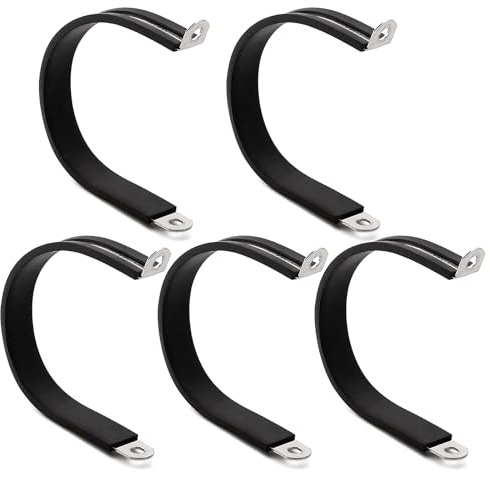 YYIGVMO 5 ST 60mm 304 Rostfritt Stål Gummidämpande Rörklämmor, Gummibelagda P-Klämmor, P-Rörklämmor, för Mjuk rör- Eller Kabelinstallation