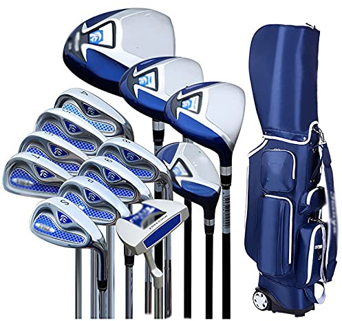 WTLONBF Regalo da Golf Completo da 13 Pezzi per Uomo, Set di Mazze da Golf, Sacca per Palline da Golf Standard e Mazze da Golf per destrimani, Set Completo per Principianti, Asta in Carbonio
