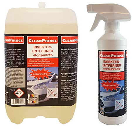 Rimuovi Insetti, Liquido Detergente 2,5 Litri (2 in Latta+500 ml Bottiglia con spruzzino) per Autolavaggio, Detergente e Pulizia Auto, Carrozzeria e Vetri